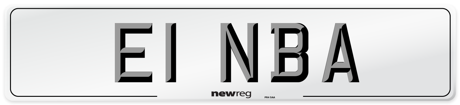 E1 NBA Number Plate from New Reg